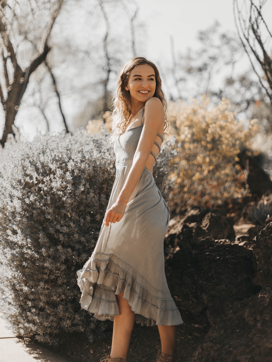Silk slip dress in afternoon light